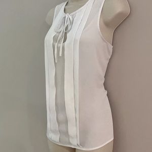 J. Crew White Sleeveless Blouse